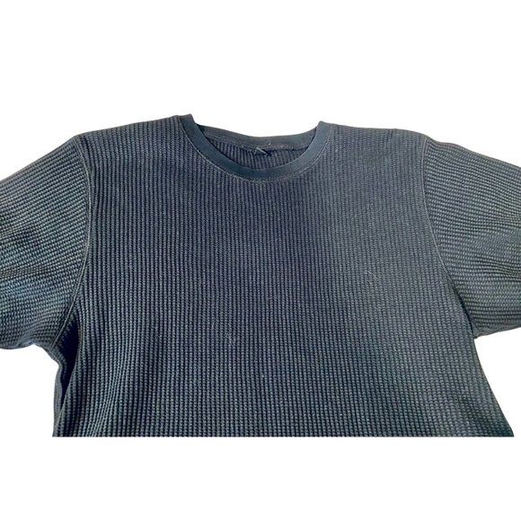 UNIQLO Waffle Knit Short Sleeve T-Shirt Sz. S | Womens Top, Crewneck, Dark Blue - Picture 4 of 5